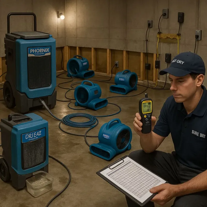 Structural Drying and Dehumidification process in East Sumter, SC
